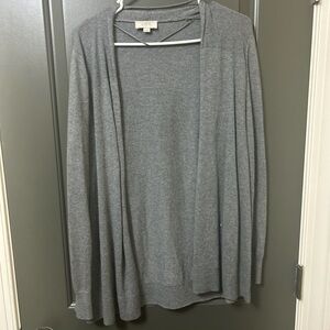 LOFT Charcoal Open-Front Cardigan